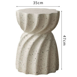 ModHomi Coffee <strong>Table</strong> Nordic Design Living Room Sofa <strong>Side</strong> <strong>Table</strong> Magnesium Oxide Modern <strong>Round</strong> Small Accent Concrete Finish <strong>Table</strong> - Product Image 2