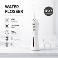 Set Lengkap Alat Semprot Air Keluarga, Irigator Oral Isi Ulang, Tahan Air IPX7, Alat Semprot Air Elektrik dengan Kabel dan Ujung Pengganti