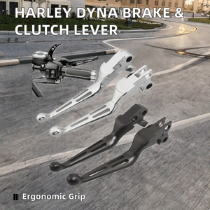 Ensemble de leviers de frein et d'embrayage chromés noirs avec poignée ergonomique, pièces de rechange neuves en métal pour moto de rue, compatibles - Product Image 2