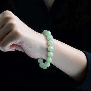 Bracelet en jadéite naturelle du Myanmar, vert clair, design original, UNISEXE, style chinois, cadeau avec certificat d'évaluation SL151 - Product Image 4