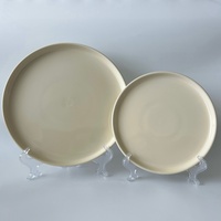 Élégant ensemble de vaisselle émaillée couleur céramique beige assiettes/bol minimaliste maison/restaurant utiliser vaisselle idéale pour tous les jours et les fêtes