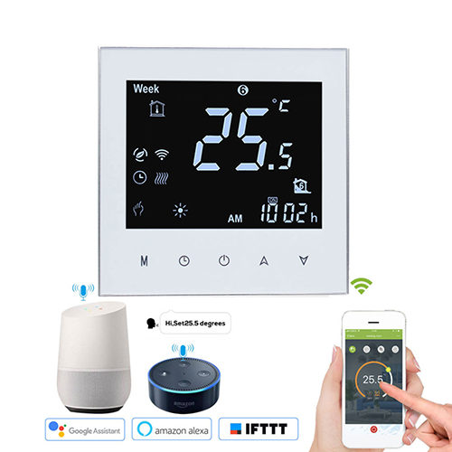 Termostato WIFI Calefacción por suelo radiante eléctrico Termostato 16A con  aplicación y control de voz Pantalla LCD de 2,8 pulgadas Termostato  programable inteligente Eccomum Termostato