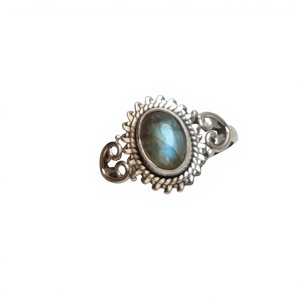 Wholesale Silver 925 Women and <b>Girls</b> <b>Ring</b> with Natural Labradorite Stone <b>Rings</b> Wholesale Indian Silver <b>Ring</b> - Product Image 2