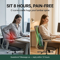 Coussin de soutien lombaire ergonomique pour soulager la douleur, en mousse à mémoire de forme, pour chaise de bureau