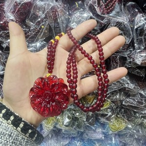 เครื่องประดับที่ดีสร้อยคอจี้อำพันเลือดเครื่องประดับแฟชั่นผู้ชายผู้หญิงสร้อยคออำพันสีแดงบอลติกธรรมชาติของขวัญ - Product Image 5