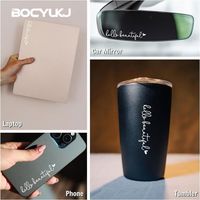 1 autocollant décoratif en PVC 10*3cm « Hello Beautiful » pour rétroviseur de voiture, accessoire extérieur intérieur pour la sécurité