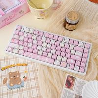 MAO Cat Highly Sided-Engraved Translucent Full Set Cute Kitten PBT Dye-Sublimated Keycaps Hot-Selling Cross-Border