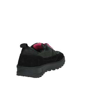 D.A.T.E. Donna Sneakers W411-K2-MN-BK Nero Chaussures Chunky Noires avec Lacets Roses - Product Image 3
