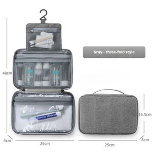 Trousse de toilette portable imperméable à suspendre, pliable, multi-compartiments, avec crochet pour la salle de bain et les voyages - Product Image 5