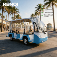 Bus électrique de tourisme 11 places avec sièges de bus, 72V 4KW AC, autonomie 80-100km, pour transport en navette d'hôtel