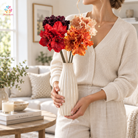 Bunga Amaryllis Buatan PU Multi-Kepala Ukuran Besar 70CM, Tangkai Panjang, Dekorasi Bunga Realistis