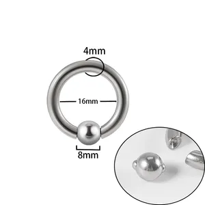 Anneaux à billes captives pour piercing corporel, en acier chirurgical BCR, gros calibre, pour oreilles et nez, vente en gros, printemps 2023 - Product Image 5
