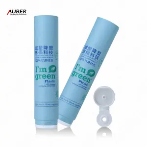 50ml 100ml 200 Ecofriendly Squeeze Tube Straw Sugarcane Plastic Biodegradable Cosmetic Tubes Packaging For Lotion Tube Flip Top