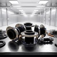 Joint à soufflet sphérique simple en caoutchouc FKM DN80 à rainures PN16 pour pipeline de transfert d'huile