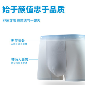 Boxers pour hommes Ice Silks 40s, taille mi-haute, antibactériens, tricotés, respirants, coutures plates, coupe confortable - Product Image 4