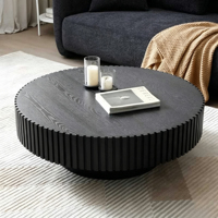 Table basse moderne en bois massif pour petit salon, design créatif inspiré des engrenages, mobilier de maison modèle