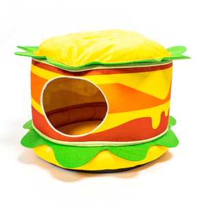Unique Four Seasons Pet House <span class=keywords><strong>Burger</strong></span> Shape <span class=keywords><strong>Cat</strong></span> Cave Cama interior para mascotas - Product Image 5