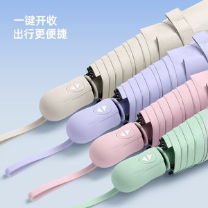 Paraguas ultraligero automático de 3 pliegues y 6 varillas, 215g, 11 colores, paraguas portátil tipo lápiz para mujeres, para viajes. - Product Image 2