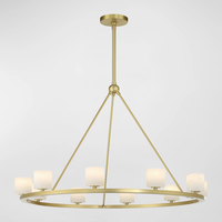 Lámpara de Techo LED E14 de Lujo Moderna para Interiores, Comedor, Gran Lámpara Rectangular de Cobre y Vidrio con Anillos, Antideslumbrante, Regulable, Alto CRI 90