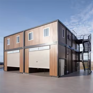 China Modular Garage Storage 2 Cars Steel Structure Sandwich Panel Sliding Door Customized Size Toilet Use Modern Design Hot - Product Image 1
