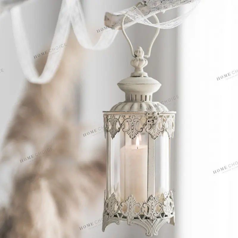 Dekorative Vintage Tisch kerzen laterne Günstige Weißmetall laternen Kerzenhalter für Hochzeit Home Decoration