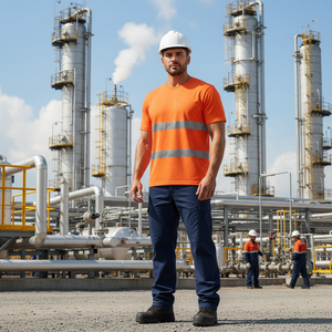 Camiseta de Trabajo de Alta Visibilidad, Cuello Redondo, Manga Corta, Tejido <span class=keywords><strong>Jersey</strong></span>, Transpirable y Antiarrugas - Product Image 5