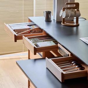 Original Wood Style Cherry Wood Island Dining <b>Table</b> Integrated Kitchen Storage Sideboard For Small Apartment Living Room - Product Image 4