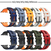 Bracelet pour Apple Watch 49mm 44mm 45mm 46mm 42mm, bracelet de sport en silicone souple, Iwatch Série 11 10 9 8 7 SE3 6 5 Ultra 3 49mm