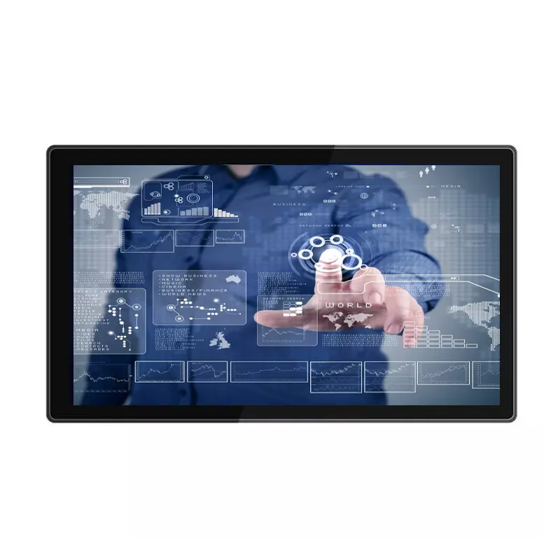 Touch Screen Monitor Flat Capacitive Waterproof 21.5 Inch Black For Business Laptop/ Mini PC/ Gaming Device Touch Function 16:9
