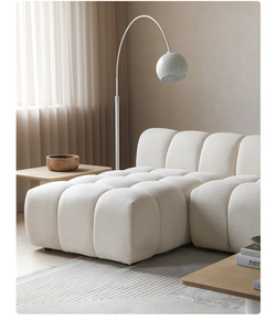 Ensemble de salon beige confortable en forme de L, canapé modulaire design nuage, style nordique - Product Image 4