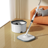 Système de nettoyage de sols Homettler : Serpillère et seau avec séparation eau propre/eau sale et essoreuse intégrée pour sols plats