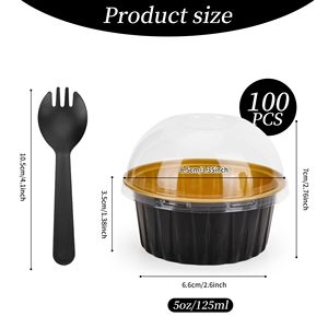 Disposable Ice Cream Aluminum <b>Foil</b> <b>Container</b> Cup Aluminium with Lid - Product Image 6