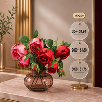 Rose artificielle en soie Shana, réaliste, style nordique, pour la décoration intérieure, arrangement floral de plafond et de chemin.