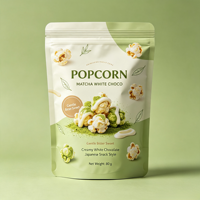Sachets refermables personnalisés de qualité alimentaire, réutilisables, en Mylar, avec fermeture éclair, pour pop-corn, emballages à fond plat