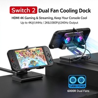 Docking Station 6 Port Tipe C dengan Kipas Pendingin, Stand Konsol Game, Hub Gigabit LAN 4K 144Hz HDMI2.1 PD100W untuk Steam Deck, Switch 2
