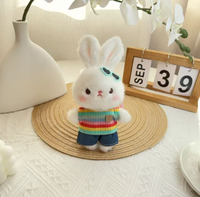 Nouveau Pendentif Lapin Mignon en Peluche, Accessoire de Sac, Compagnon de Jeu, Porte-clés, Poupée Bébé, Vente en Gros