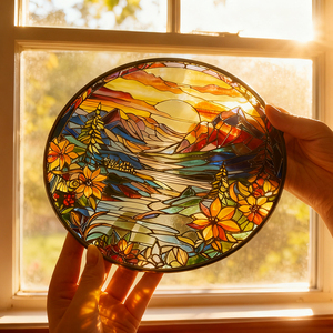 Atrapasoles de Vidrio Art Deco Modernos Personalizados, Decoración de Paisajes, Tema de Duendes de Cristal Natural para Cumpleaños, Vidrieras Colgantes para Ventanas - Product Image 1