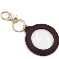 Mini Keychain Magnifier Portable Elderly Reading Magnifying Glass Pendant Hanging Key Ring for Office & School Supplies