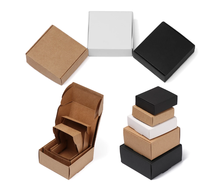 Boîtes en papier kraft noir et blanc de plusieurs tailles pour bonbons, friandises, mini-cadeaux, bijoux, emballages pour mariage, entreprise, anniversaire