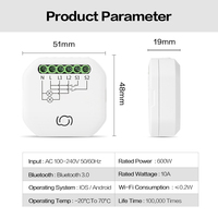 Module d'interrupteur intelligent WiFi TAWOIA 2022, nouvelle conception, 2 voies, avec interrupteur sans fil BLE