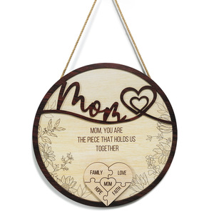 Panneau suspendu circulaire en bois avec citation pour maman, décoration murale, décoration pour la maison, cadeau pour la fête des mères, art inspirant pour salon et chambre à coucher - Product Image 5