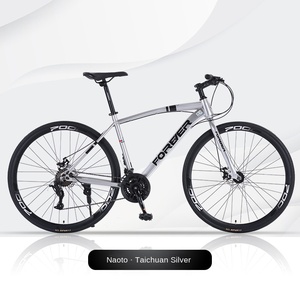 Vélo de route hybride FOREVER 700C en acier à haute teneur en carbone, cadre plat, multi-vitesses, léger, pour la ville et la course, pneus fins antidérapants - Product Image 2