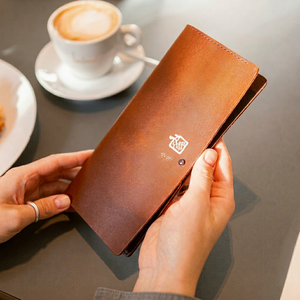 Carpeta de Cuero Genuino de Lujo para Presentar Facturas, Carpeta para Comandas de Restaurante, Porta Recibos para Camareros de Cafetería, Duradera, Venta al por Mayor, LBH-0041B - Product Image 1