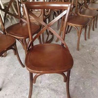 Chaise de salle à manger E-40 en bois massif avec dossier croisé, design moderne et antique, assise tressée, pour hôtel, restaurant, café