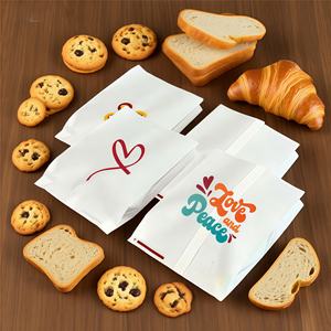 Sacs en papier personnalisés avec logo pour pain, biscuits, croissants, bagels, beignets, emballage alimentaire résistant à la graisse pour restaurants, sacs à emporter - Product Image 2