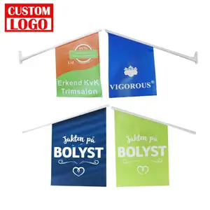 Dye Sublimation Printing UV Proof Printing Band Wall Flags With White PVC Pole