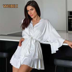 Kimono in <span class=keywords><strong>raso</strong></span> <span class=keywords><strong>vestaglia</strong></span> per donna pigiama splendida <span class=keywords><strong>vestaglia</strong></span> di seta - Product Image 2