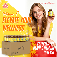 Gélules de Vitamine E en Vrac, D-alpha Tocophérol Naturel pour la Santé Antioxydante des Hommes et des Femmes, 180 Gélules, Expédition Rapide