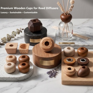 Vietnam WeWood Round Wooden Bottle Cap with Screw Metal Cover <b>Reed</b> <b>Diffuser</b> Perfume Lids and Screw Cap Packaging - Product Image 1