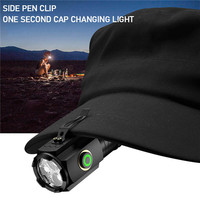 Mini lampe torche puissante à 3 LED, étanche IP44, 500 lumens, 5000K lumière du jour, CRI80, rechargeable, en aluminium, avec clip de poche, portable